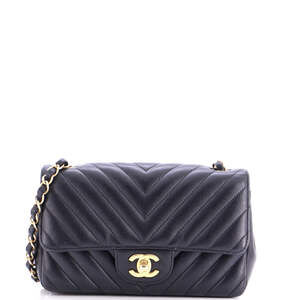 Chanel Mini Classic Single Flap Bag Chevron Lambskin